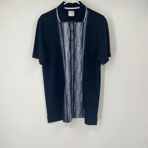 Mens Izod M Blue Golf Polo Short Sleeve Shirt Business Casual Preppy Summer